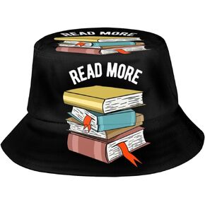 BIEGAS More Books Bucket Hat,Funny Reading Sun Hat Fishing Hat Fisherman Cap for Librarian Teacher Student One Size