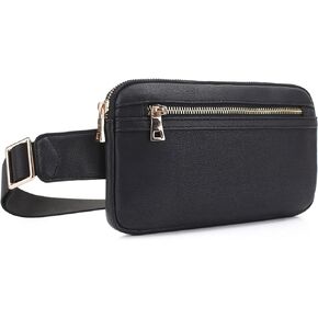Vegan Leather Everywhere Fashion Waist Bag Fanny Pack Crossbody Bag Belt Bag Sling Bag with Adjustable Strap for Women (White)