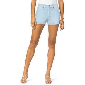 Hybrid & Company Womens Mid Rise Denim Stretchy Jean Shorts with Pockets