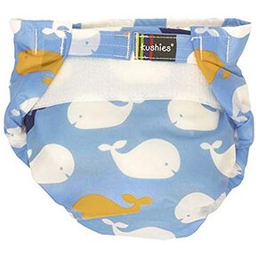 Kushies Toddler Single Diaper, Blue Whales