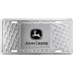 Chroma 55011 John Deere Treadplate Stamped Metal Tag, Silver