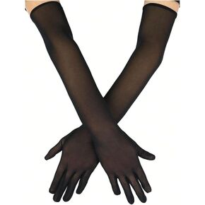Women's Sexy Sheer Gloves Mesh Tulle Super Long Gloves Opera Wedding Costume Party Dance Gloves