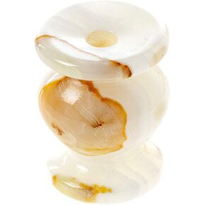 Danilovo Candle Holder, Natural Onyx Marble Candlestick for Thin Candles, Orthodox Candle Holder, Ideal for Candles up to 1/3 Inches Diameter (Height 1.8 in)