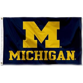 Michigan Team University Wolverines Wordmark Large Grommet Banner Flag