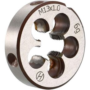 uxcell M13 x 1 Metric Round Die, Machine Thread Right Hand Threading Die, Alloy Steel Screw Thread Cutting Die