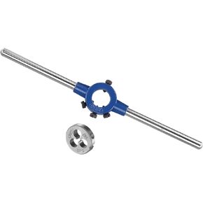 Die Stock Handle Set, #4-40 UNC Thread Die & Fit 11mm-20mm OD / M3-M4 Die Wrench Tool Kit - (Applications: for Threading Repairing), 1-Set