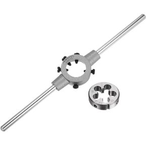 uxcell Die Stock Handle Wrench Set, 1/2-20 UNF Round Die and 38mm Die Holder (Fits 1/2"-5/8" (UNC/UNF) / Metric M12-M14 / 38mm OD Dies) for Bolt Thread Repair