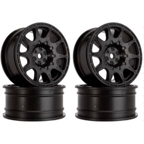 4Pcs Plastic 1.55" Beadlock Wheel Rim Compatible with 1/10 RC Crawler Car Axial 90069 D90 TF2 Tamiya CC01 LC70 MST JIMNY (Black)