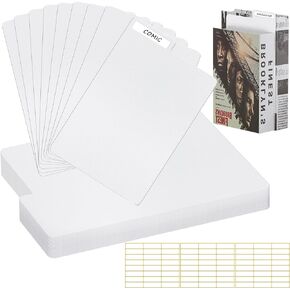 70 Pcs Comic Book Dividers with Tabs, Comic Book Tall Boards Frosted Card Separator White PP Plastic Dividers for Comic Book Storage Box Pages Divide 11.22 x 7.24 Inches