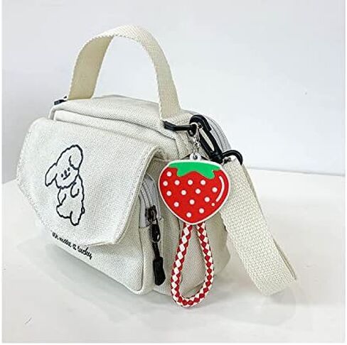 حقيبة ظهر Kawaii للفتيات حقيبة ساعي البريد حقيبة ظهر صغيرة صغيرة نمط جرو إنس كوري لطيف (أسود) in Saudi Arabia