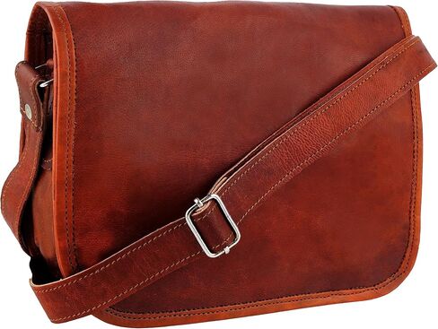 Men Handmade Leather Flap Messenger Bag Women Crossbody Handbag Magnet Purse in Saudi Arabia