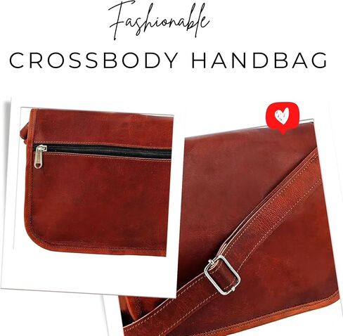 Men Handmade Leather Flap Messenger Bag Women Crossbody Handbag Magnet Purse in Saudi Arabia