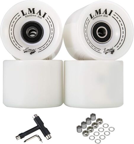 Skateboard Wheels 60mm 83A Black + ABEC 9 Bearing Steel and Spacers in Saudi Arabia