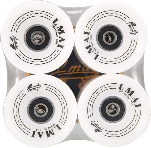 Skateboard Wheels 60mm 83A Black + ABEC 9 Bearing Steel and Spacers in Saudi Arabia