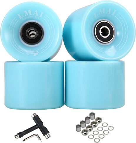 Skateboard Wheels 60mm 83A Black + ABEC 9 Bearing Steel and Spacers in Saudi Arabia