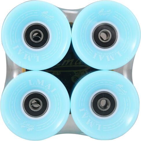 Skateboard Wheels 60mm 83A Black + ABEC 9 Bearing Steel and Spacers in Saudi Arabia