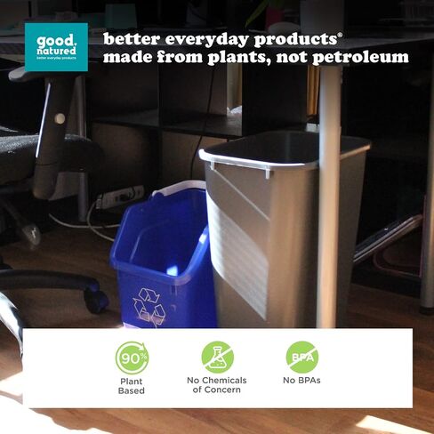 good natured Plant Based Tall Recycler - 10.25 Gallon Recycle Bin for Kitchen, Outdoor Commercial Recycle Bins, Large bin for Office Products - Big Recycling Trash Can, Recycling Bin for Kitchen in Saudi Arabia