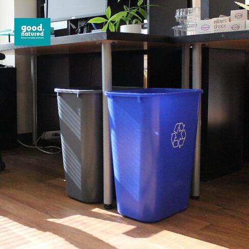 good natured Plant Based Tall Recycler - 10.25 Gallon Recycle Bin for Kitchen, Outdoor Commercial Recycle Bins, Large bin for Office Products - Big Recycling Trash Can, Recycling Bin for Kitchen in Saudi Arabia