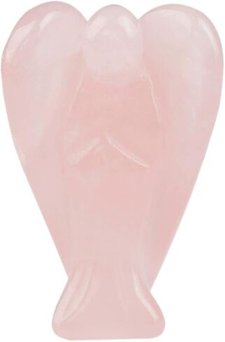 Rockcloud Healing Crystals Puff Heart & Guardian Angel Figurine Carved Worry Stone Chakra Reiki Balancing Set, Green Aventurine & Fluorite in Saudi Arabia
