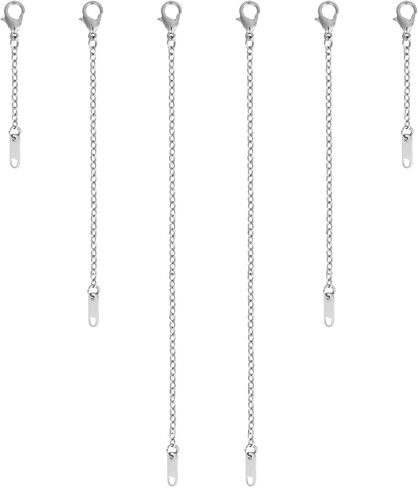 6pcs Necklace Extender Chains, 2in 4in 6in Necklace Extenders with Lobster Clasp, Alloy Extender Chains Set for DIY Jewelry Crafts Necklace Bracelet Anklet in Saudi Arabia