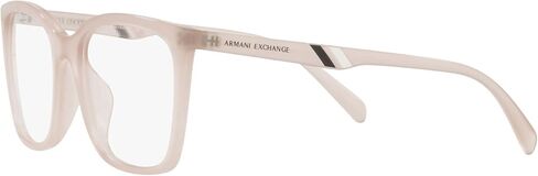 إطارات النظارات الطبية A|X ARMANI EXCHANGE للسيدات Ax3088u ذات ملاءمة عالمية على شكل فراشة، عدسات تجريبية باللون الوردي/الأوبالين اللامع، 54 مم in Saudi Arabia