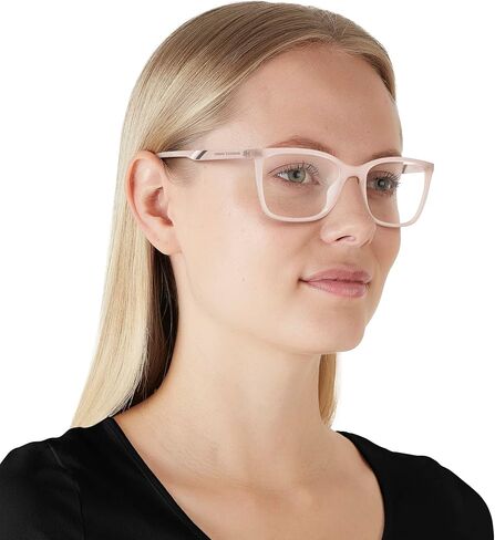 إطارات النظارات الطبية A|X ARMANI EXCHANGE للسيدات Ax3088u ذات ملاءمة عالمية على شكل فراشة، عدسات تجريبية باللون الوردي/الأوبالين اللامع، 54 مم in Saudi Arabia