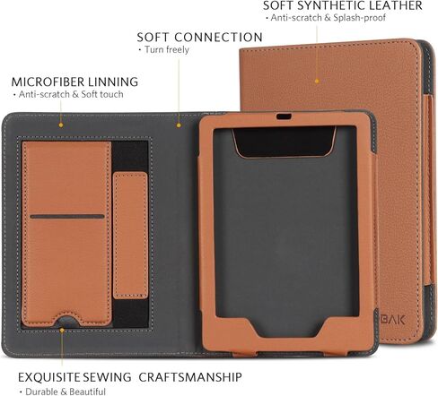 CoBak Kindle Paperwhite Case with Stand - Durable PU Leather Cover with Auto Sleep Wake, Card Slot, Hand Strap Feature - Fits Kindle Paperwhite 11th Generation 6.8" and Signature Edition 2021 Released in Saudi Arabia