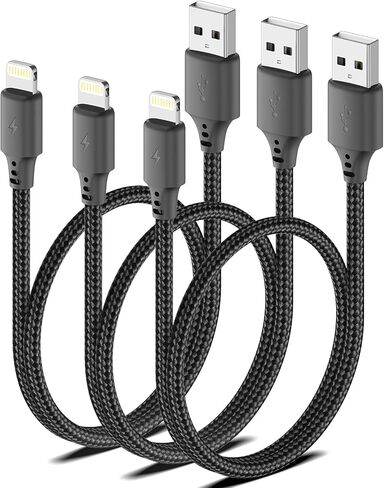 كابل USB A إلى Lightning بطول 1.5 قدم، سلك شاحن iPhone مكون من 3 قطع لهاتف iPhone 14/13 in Kuwait