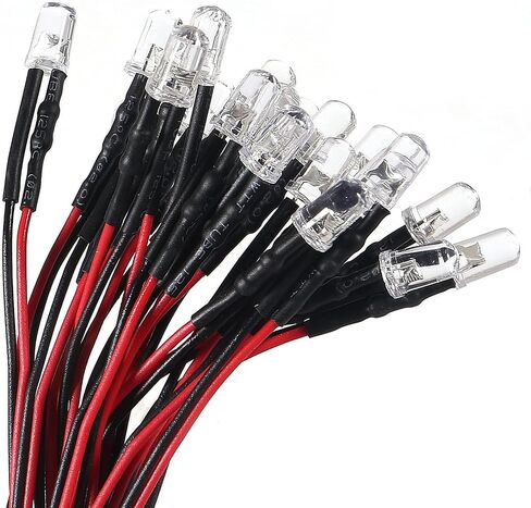 40pcs/Set DC 12V 5mm LED Diodes Kit Diode Lamp Prewired Emitting Diodes with Holder for DIY Home Decoration (Red) in Saudi Arabia
