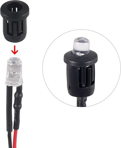40pcs/Set DC 12V 5mm LED Diodes Kit Diode Lamp Prewired Emitting Diodes with Holder for DIY Home Decoration (Red) in Saudi Arabia