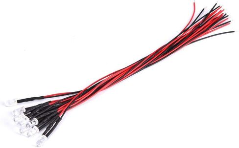 10 قطعة 12 فولت صمامات باعثة للضوء سلكية مسبقًا 5 مللي متر أزرق ثلجي مستدير الرأس حبيبات مصباح مستديرة متفاوتة الأحجام لتقوم بها بنفسك مكون إلكتروني LED أضواء ثنائية مع سلك 20 سنتيمتر (10 قطعة/الحزمة) in Kuwait