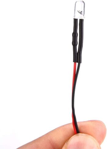 10 قطعة 12 فولت صمامات باعثة للضوء سلكية مسبقًا 5 مللي متر أزرق ثلجي مستدير الرأس حبيبات مصباح مستديرة متفاوتة الأحجام لتقوم بها بنفسك مكون إلكتروني LED أضواء ثنائية مع سلك 20 سنتيمتر (10 قطعة/الحزمة) in Kuwait