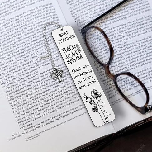 Teacher Thank You Gifts Bookmark, Graduation Teacher Appreciation Gifts Metal Bookmarks for Women Men Christmas Back to School End of Year 2024 Retirement Gifts for Teacher from Student in Saudi Arabia