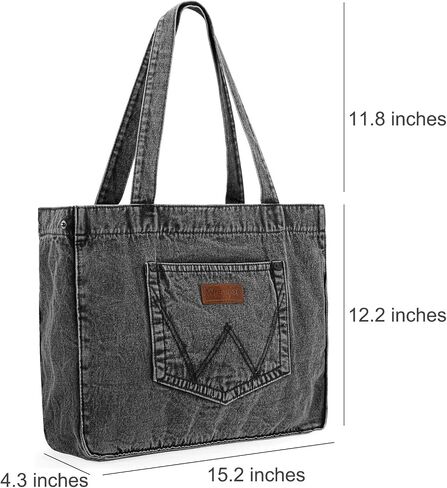 Montana West Wrangler Denim Tote Bag for Women Large Tote Purse Shoulder Bag for Work Travel in Saudi Arabia