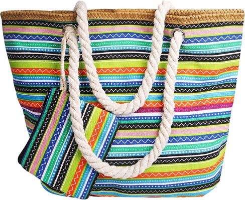 Large Beach Bag for Women, Travel Utility Bag with Pocket Zipper Tote, Waterproof Sandproof Tote Bag in Saudi Arabia