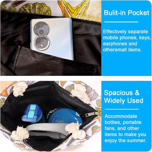 Large Beach Bag for Women, Travel Utility Bag with Pocket Zipper Tote, Waterproof Sandproof Tote Bag in Saudi Arabia
