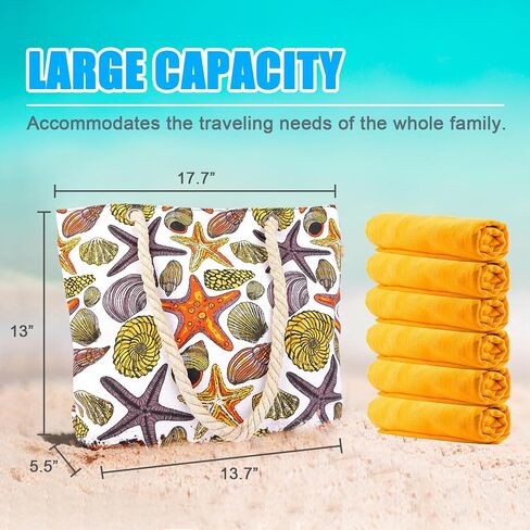 Large Beach Bag for Women, Travel Utility Bag with Pocket Zipper Tote, Waterproof Sandproof Tote Bag in Saudi Arabia