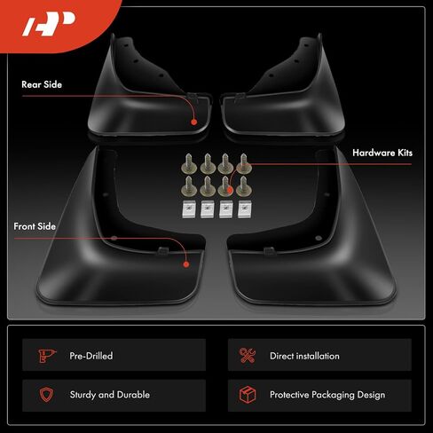 A-Premium Set of 4PCS Mud Flaps Splash Guards Mudguards Mudflaps with Hardware Kits Accessories Compatible with Lincoln MKC, 2015-2019, (Sport Utility), Black Color, Front LH RH and Rear LH RH in Saudi Arabia