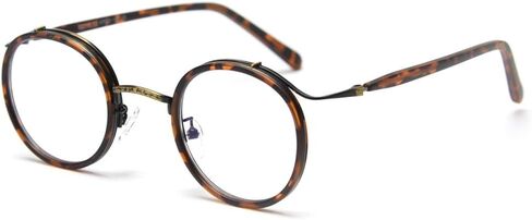 kachawoo Retro Style Vintage Round Glasses Frame Acetate Clear Lens Optical Eyewear in Saudi Arabia