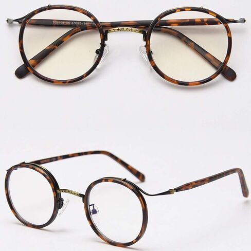 kachawoo Retro Style Vintage Round Glasses Frame Acetate Clear Lens Optical Eyewear in Saudi Arabia