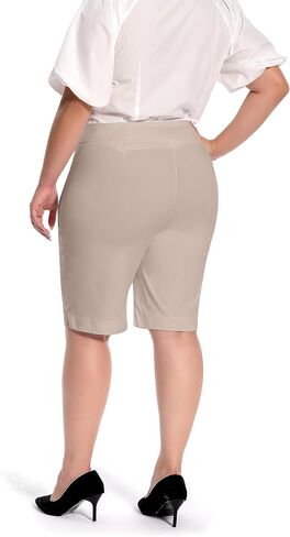 Jenna Rose Women's Regular/Petite/Plus Work Causal Millennium Pull on Bermuda Capris Skimmer in Saudi Arabia
