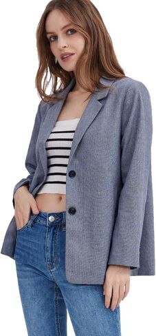 Womens Blazers, Casual Long Sleeve Open Front Jackets, Collared Work Office Button Blazer in Saudi Arabia