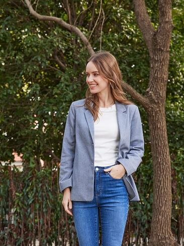 Womens Blazers, Casual Long Sleeve Open Front Jackets, Collared Work Office Button Blazer in Saudi Arabia