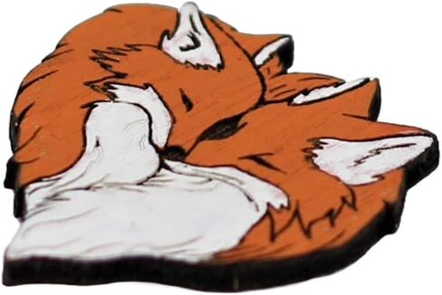 Fox Heart Hand-Made Brooch | Foxes Mate for Life Wood Pin in Saudi Arabia
