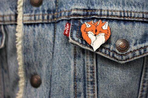 Fox Heart Hand-Made Brooch | Foxes Mate for Life Wood Pin in Saudi Arabia