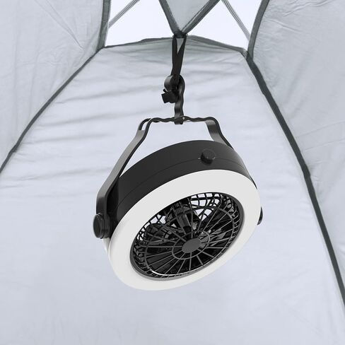 2-in-1 Camping Lantern with Fan Set - Set of 2 Portable Camping Lights with 12 Bright LED Bulbs, USB, and Rechargeable Battery by Wakeman in Saudi Arabia