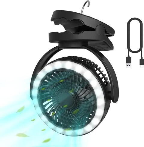 مروحة تخييم مع فانوس LED، مروحة محمولة تعمل ببطارية قابلة لإعادة الشحن بقدرة 10000 مللي أمبير في الساعة، مروحة محمولة مع خطاف تعليق ومشبك للتخييم والسفر وصيد الأسماك وانقطاع الطاقة في موقع عمل الإعصار in Kuwait