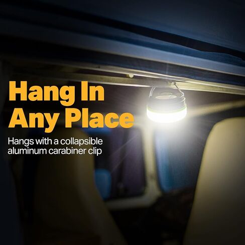LUXPRO LP1503C فانوس LED معلق مدمج مع قاعدة مغناطيسية وخطاف حلقة تسلق قابل للطي in Saudi Arabia