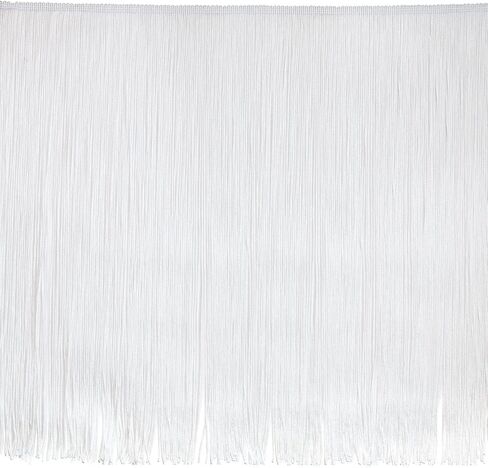 30" Chainette Fringe Trim, Polyester-Made Decorative Fringe Trim, For Costumes, Home Decor, and Party Decorations, Durable Fringes, White in Saudi Arabia