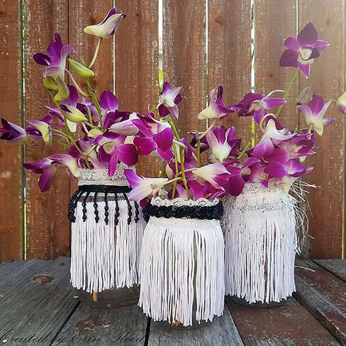 30" Chainette Fringe Trim, Polyester-Made Decorative Fringe Trim, For Costumes, Home Decor, and Party Decorations, Durable Fringes, White in Saudi Arabia